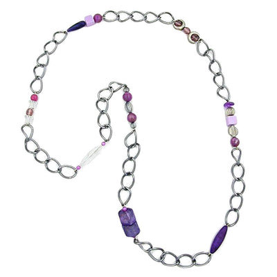 Necklace Purple Beads 95cm
