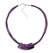Necklace Tube Flat Curved Dark Lilac 50cm