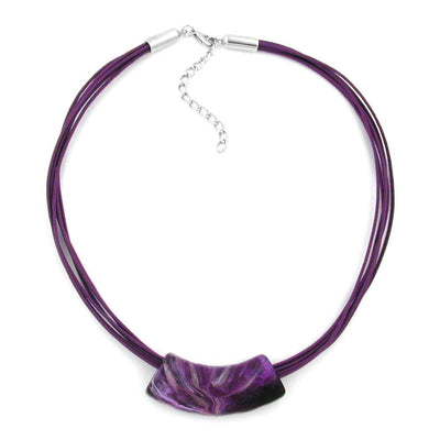 Necklace Tube Flat Curved Dark Lilac 50cm