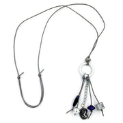 Necklace Light Grey- Blue Beads