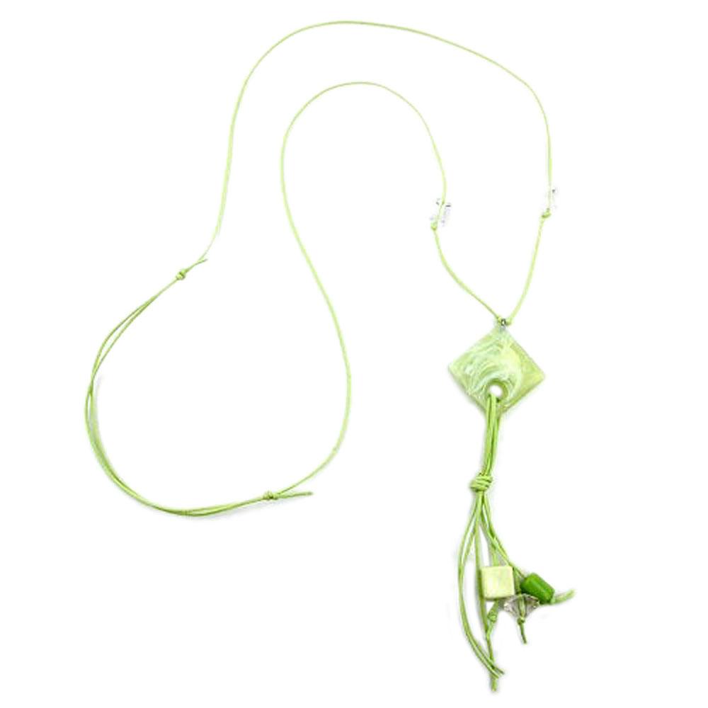 Necklace Light Green Beads