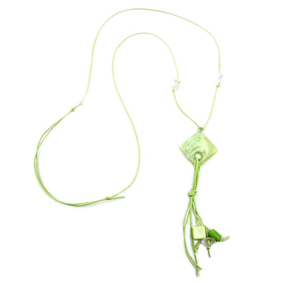 Necklace Light Green Beads