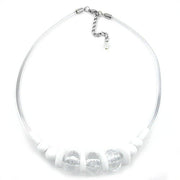 Necklace Transparent-faceted-white Beads