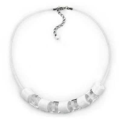 Necklace Beads Transparent & White