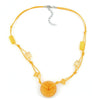 Necklace Disk Bead Yellow-transparent