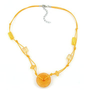 Necklace Disk Bead Yellow-transparent