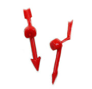 Stud Earrings Red Flash Two Parts