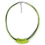 Necklace Tube Flat Curved Green 50cm