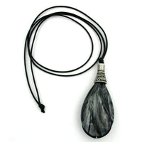 Necklace Drop Shape Black-silver-grey