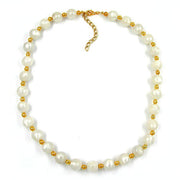 Necklace Beads Silky Shimmering White-gold-plated