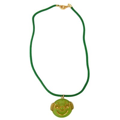 Necklace Clown Green Matte Polished