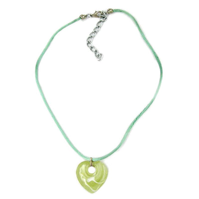 Necklace Heart With Hole Green