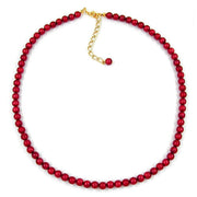 Necklace Beads 6mm Silk-wine-red