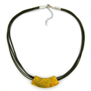 Necklace Tube Flat Curved Yellow-olive 50cm