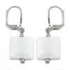 Leverback Earrings Squared White