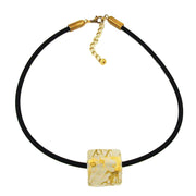 Necklace Cubic Bead Pendant Gold Coloured