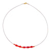 Necklace Glass Beads Red