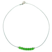 Necklace Glass Beads Green