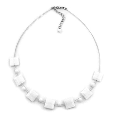 Necklace Square White-shiny 45cm