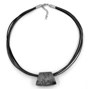 Necklace Trapezium Grey-black 50cm