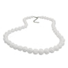 Necklace Beads 10mm White Shiny 50cm