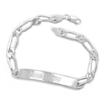 Id Bracelet, Figaro Chain, Silver 925, 21cm