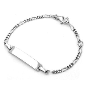 Id Bracelet, Figaro Chain, Silver 925