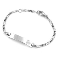 Id Bracelet, Figaro Chain, Silver 925