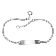 Id Bracelet, Thin Curb Chain, Silver 925, 18cm