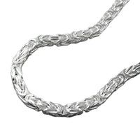 Bracelet, Byzantine Chain, 3 Mm Square, Silver 925, 19cm