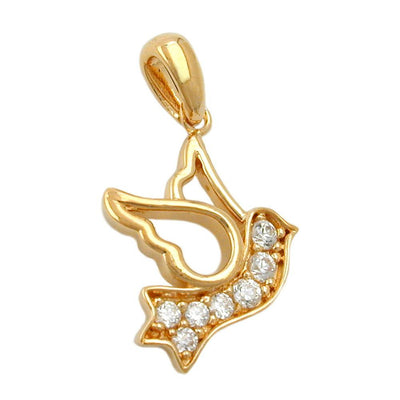 Pendant Dove Of Peace Zirconia 3 Micron Gold-plated