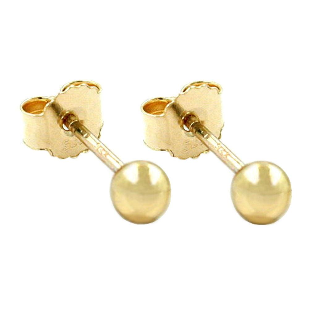 Stud Earrings Balls 3mm 9k Gold