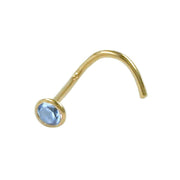 Nose Stud Aquamarin 18k Gold