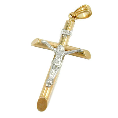 Pendant Crucifix Two Tone 9k Gold