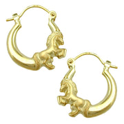 Hoop Earrings With Horses 9kt Gold