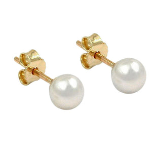 Stud Earrings Freshwater Pearl 5mm Gold