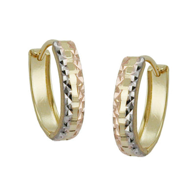 Hoop Earrings Diamond Cut 9k Gold