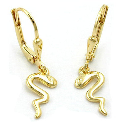 Leverback Earrings Snake 8k Gold