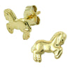 Stud Earrings Horse 8k Gold