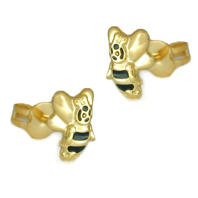 Stud Earrings Honey Bee 9k Gold