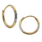 Hoop Earrings Diamond Cut 9k Gold