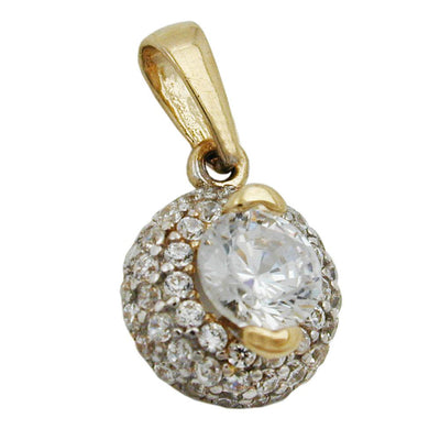 Pendant Zirconia Two Tone 9k Gold