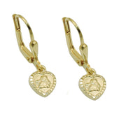 Leverback Earrings Heart Angel 14k Gold