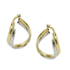 Hoop Earrings Two Tone 9k Gold