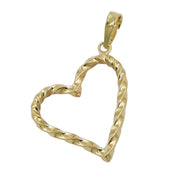Pendant Heart Twisted 9k Gold