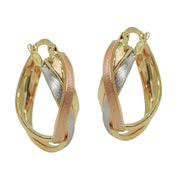 Hoop Earrings Tricolor 9k Gold