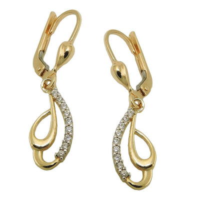 Leverback Earrings Zirconias 9k Gold