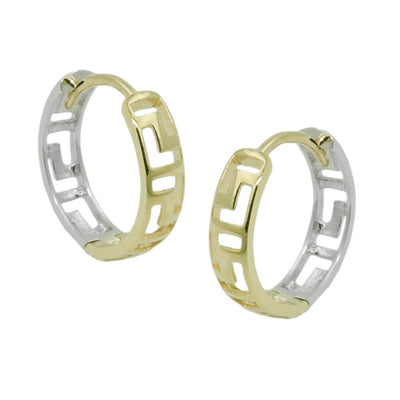 Hoop Earrings Bicolor 9k Gold