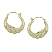 Hoop Earrings Matt-shiny 14k Gold