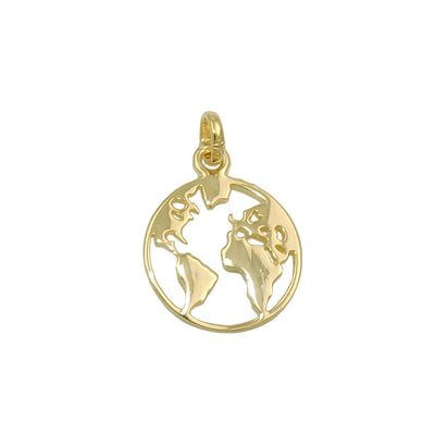 Pendant World Atlas Flat Glossy 9k Gold